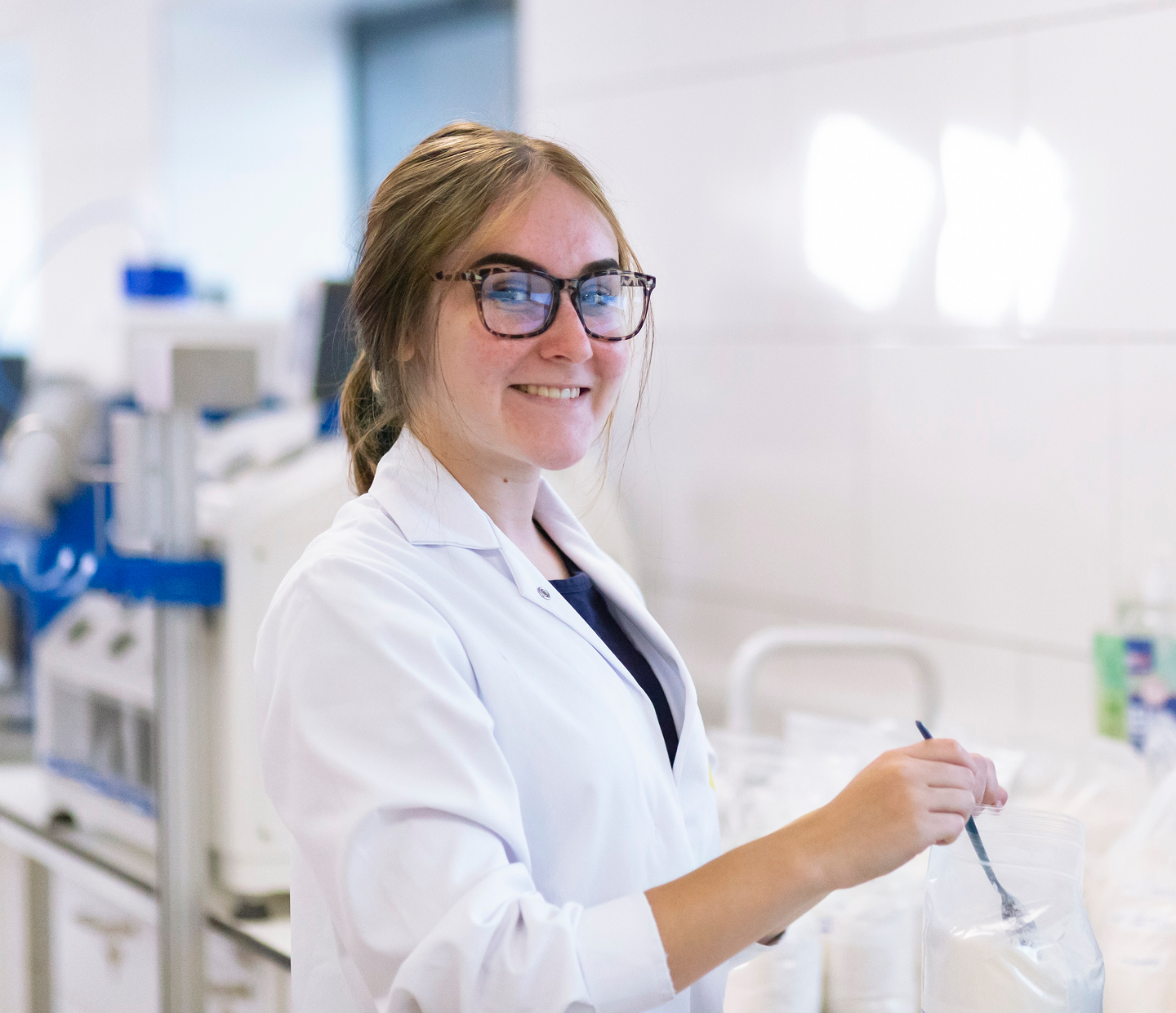 Girl working in lab